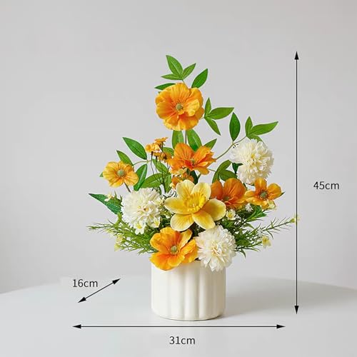 NAWEIDA Artificial Fall Flower in Vase Silk Hydrangeas FlowersFaux Flower Arrangement Suitable for Home Office Decoration Dining Table Centerpiece - Image 3