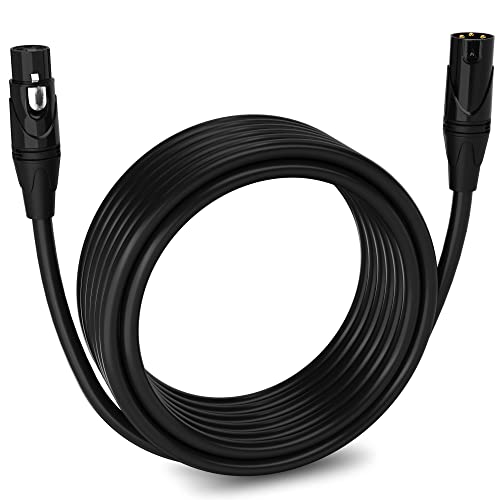 LyxPro 25 Feet XLR Microphone Cable Balanced Male to Female 3 Pin Mic Cord for Powered Speakers Audio Interface Professional Pro Audio Performance and Recording Devices - Black - Image 1