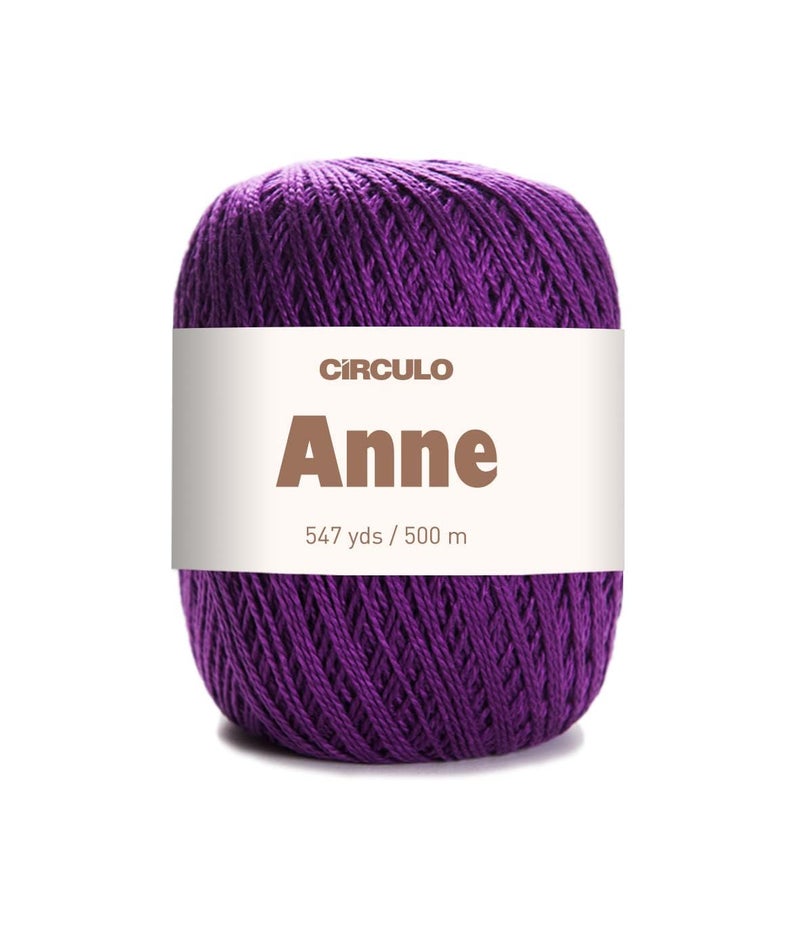 CIRCULO Anne Yarn for Crocheting Knitting 100 Mercerized Brazilian Virgin Cotton Soft Fingering Weight 547 Yds 519 Oz Color 6313 BlackBerry