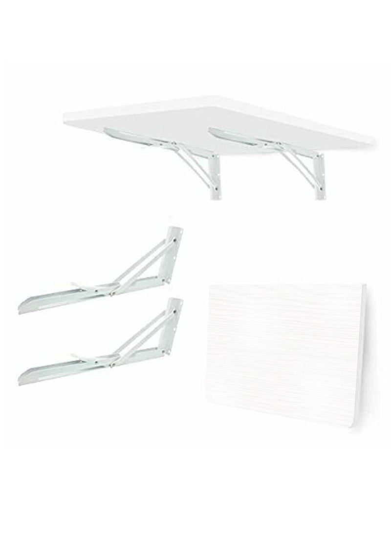 CATANES Folding Table Wall Mounted Computer Desk White 40*60 cm - Image 2