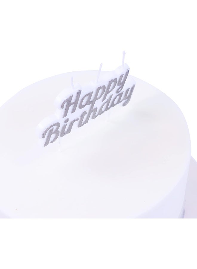 PME Happy Birthday Candle  Silver - Image 2