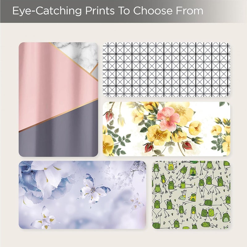 Homestic 7 Feet Shower Curtain & 2 Pcs Bathmat I Anti Slip I Quick Dry I Waterproof I Easy-Slide Curtains I Bath Decor I Multicolour - Image 4