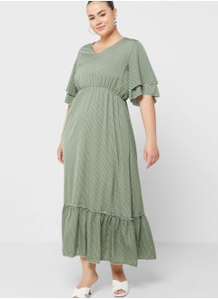 Layered Sleeve Fit & Flare Dress
