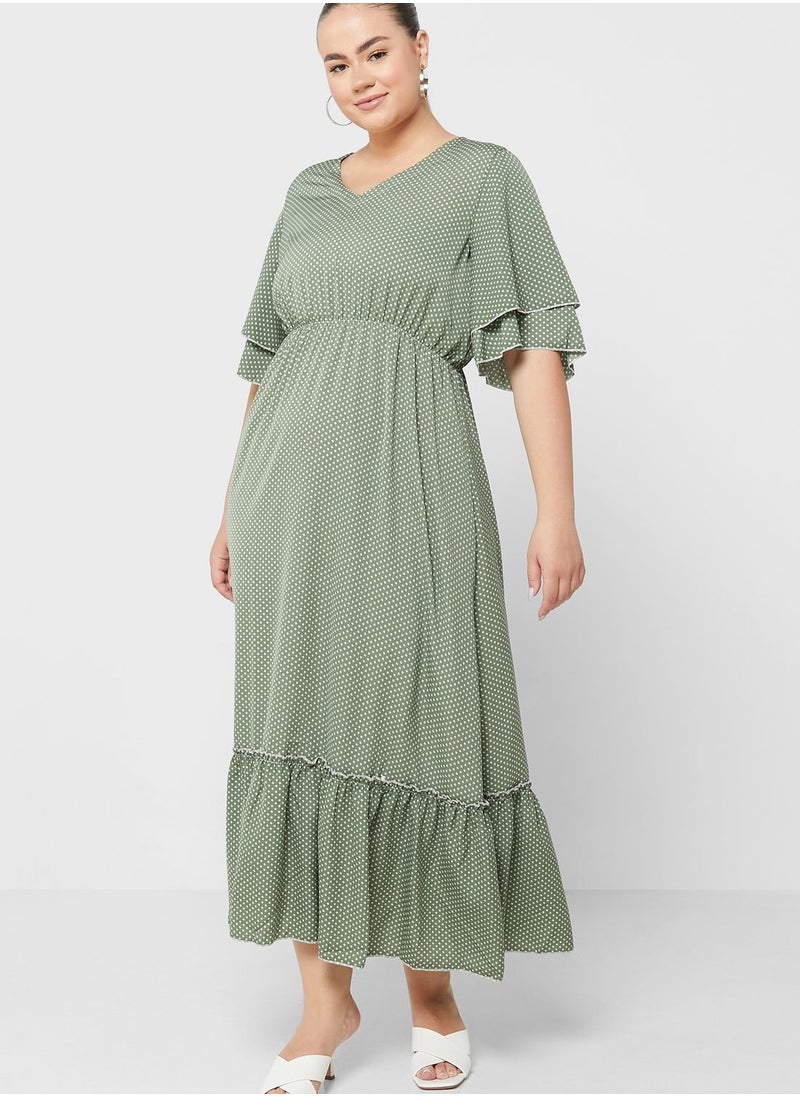 Ginger Plus - Layered Sleeve Fit & Flare Dress - Image 1