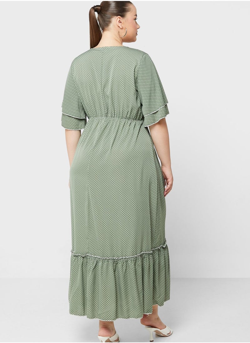 Ginger Plus - Layered Sleeve Fit & Flare Dress - Image 1