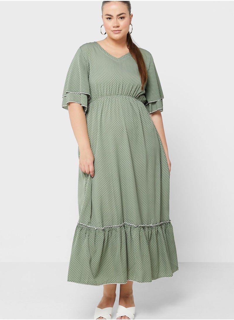 Ginger Plus - Layered Sleeve Fit & Flare Dress - Image 1