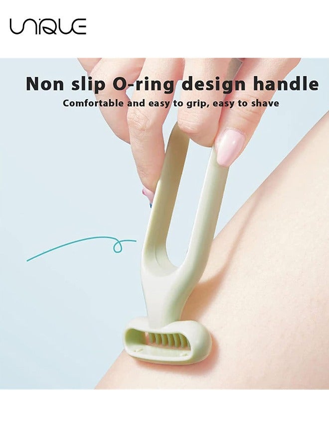 يونيك سكين إزالة الشعر 3PCS ، سكين حلاقة شعر الإبط اليدوي المحمول ، سكين إزالة الشعر غير الحساس الصديق للبشرة ، ماكينة حلاقة يدوية للنساء (أخضر + رمادي + لون البشرة) - Image 2