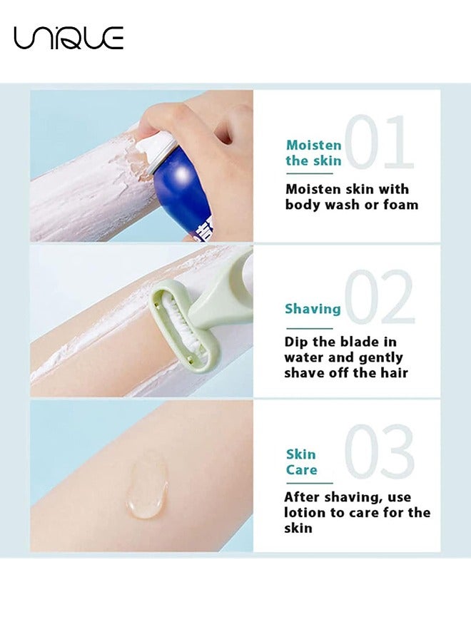 يونيك سكين إزالة الشعر 3PCS ، سكين حلاقة شعر الإبط اليدوي المحمول ، سكين إزالة الشعر غير الحساس الصديق للبشرة ، ماكينة حلاقة يدوية للنساء (أخضر + رمادي + لون البشرة) - Image 5