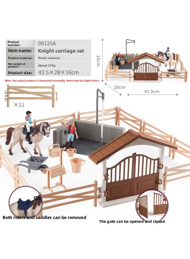 Cross-border Simulation Fun Farm Farm Animal Model Play House Toy Fence Farm Car Scene Suit Ornaments 