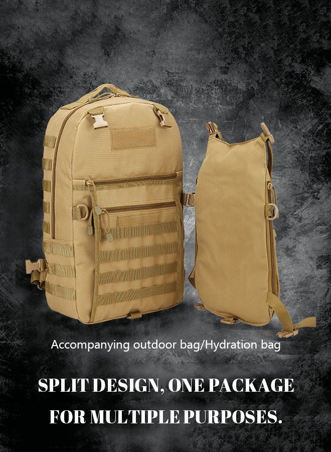 roaiss Unisex Professional Hiking Backpack Tactical Pack Waterproof 800D Oxford Encryption Multifunction Luggage Bag for Camping Sports Travel Outdoor Climbing Khaki - Image 4