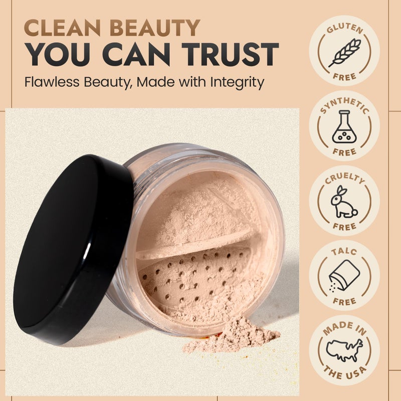 BaeBlu InstaFame Loose Powder Foundation, Inspire - Full Coverage Matte Natural Mineral foundation for Sensitive & Acne-Prone Skin - Non-Nano Zinc, Titanium Dioxide Mineral Pigment, No Fillers/Binders - Image 3