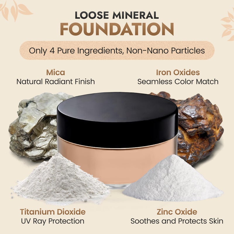 BaeBlu InstaFame Loose Powder Foundation, Inspire - Full Coverage Matte Natural Mineral foundation for Sensitive & Acne-Prone Skin - Non-Nano Zinc, Titanium Dioxide Mineral Pigment, No Fillers/Binders - Image 2