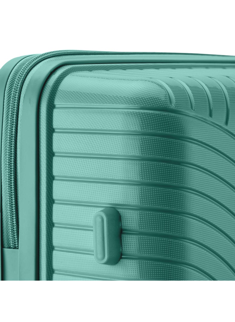 SENATOR - Unisex Hard Case Carry On Luggage Lightweight PP Fashion Trolley Luggage with 360° Degree 4 Twin Wheel and Safe Zippers KH1010 Green - Image 1