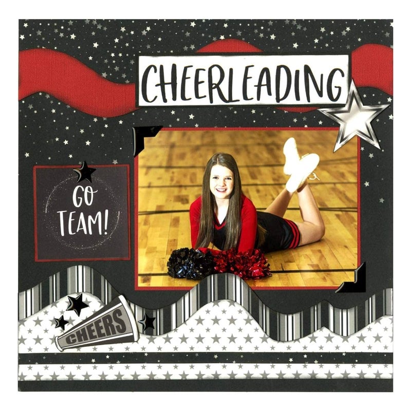 Reminisce Game Day: Cheerleading Collection Scrapbook Kit Paper Crafts, Multi Color Palette - Image 1