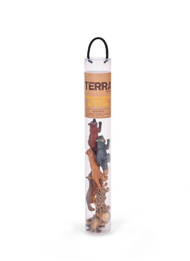 Terra by Battat 8 Pcs Forest Animals Tube, Forest Animals-Animaux De La Foret, Realistic looking Mini 4-9cm Plastic Animal Figure Toys for kids 3+ Years  - Image 1