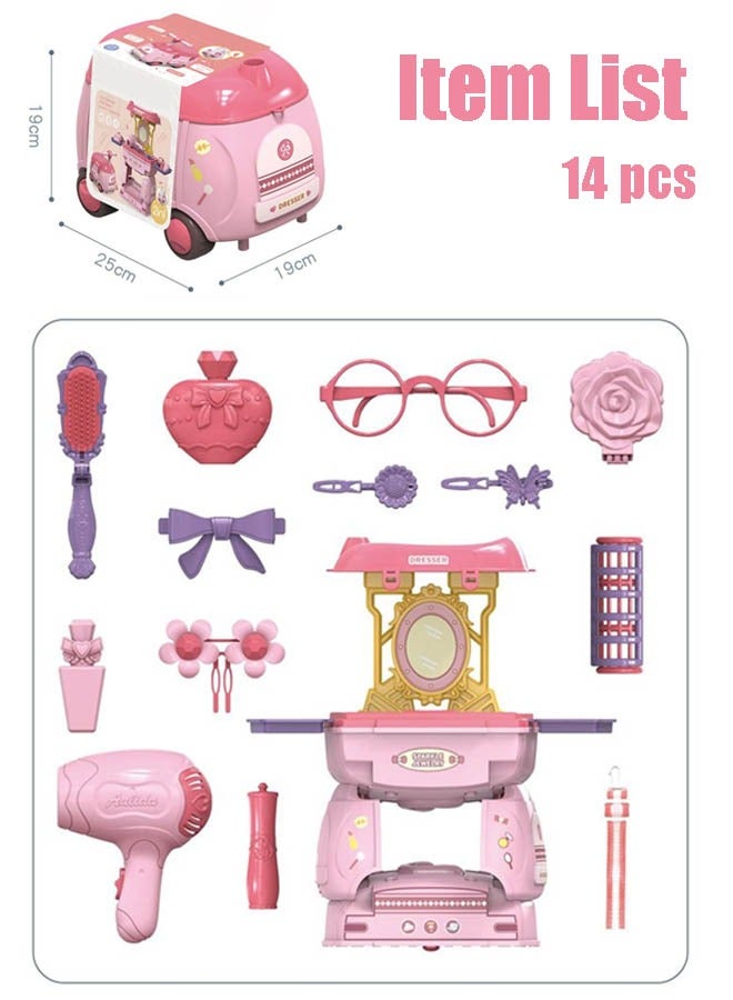 storage Children Play House Toy Toddler Vanity Makeup Table Toy, 2-in-1 transformable toy, Birthday Gift, Making up Play Table Set Realistic Toddlers Toys for Boys Girls 2-5 - Image 3