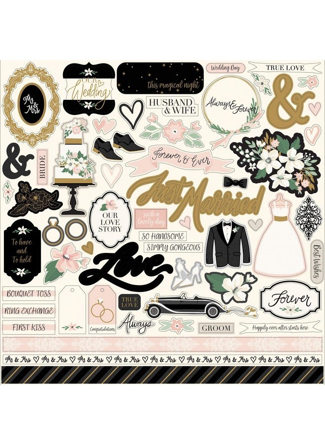 Echo Park Paper Company - Echo Park Paper Wedding Day Cardstock Stickers 12X12Elements - Image 1