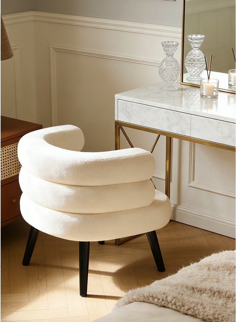 يواوليتي كرسي بوكليه,كرسي تسريحة غرفة نوم، كرسي من القماش مناسب لغرفة النوم وغرفة المعيشة وغرفة الدراسة بأرجل على الطراز الاسكندنافي - Image 4