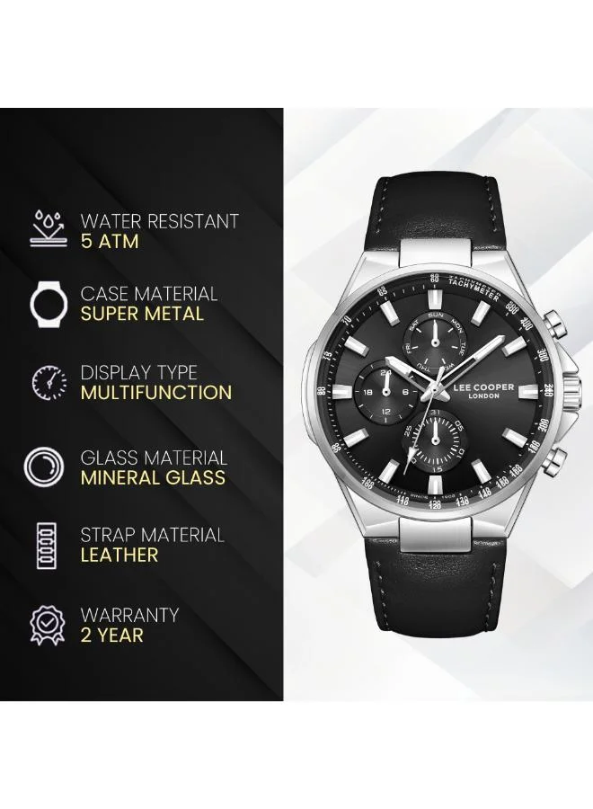 Lee Cooper  Men's Leather MULTIFUNCTION Watch LC08223.351 - 43 mm for Men | Best Price UAE