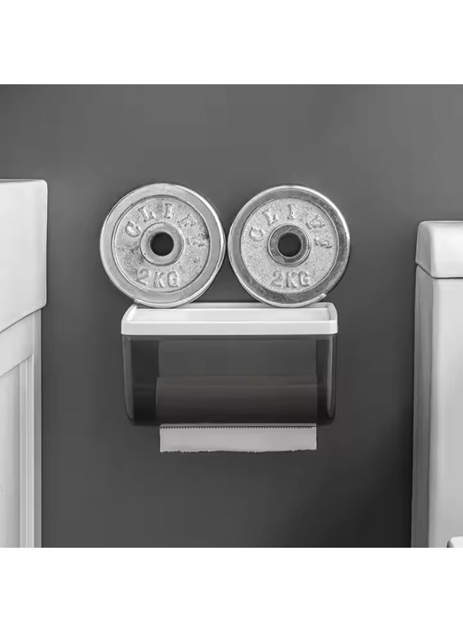 Wall-Mounted Waterproof Tissue Box Dispenser with Storage Shelf – Punch-Free Adhesive Installation - Image 2