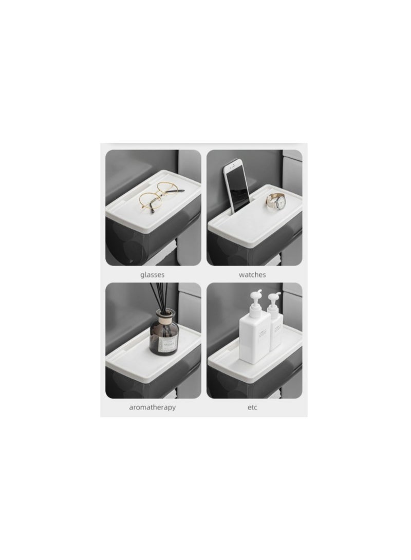 Wall-Mounted Waterproof Tissue Box Dispenser with Storage Shelf – Punch-Free Adhesive Installation - Image 5