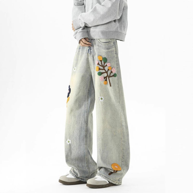 Unisex Classic Denim Jeans Loose Fit Daily Outdoor Wear - Image 3