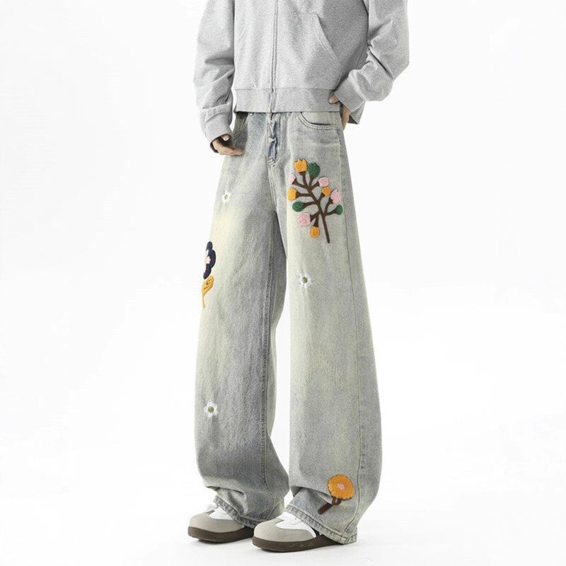 Unisex Classic Denim Jeans Loose Fit Daily Outdoor Wear - Image 5