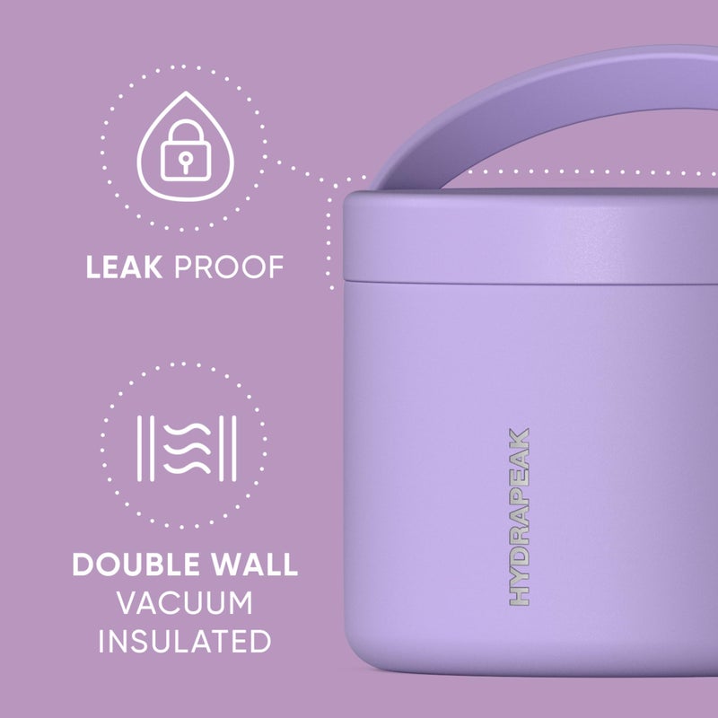 Hydrapeak 18oz Stainless Steel Vacuum Insulated Food Jar for Hot Food and Cold Food, Wide Mouth Leak-Proof Soup Jar for Adults, 10 Hours Hot and 16 Hours Cold (Lavender) - Image 3