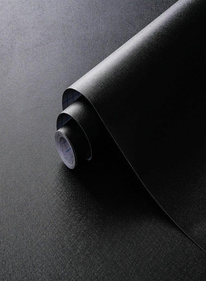 Dimoon 17.7''x118'' Peel and Stick Wallpaper Black Contact Paper for New Environmentally Friendly Materials Thickening Upgrade Embossed Renter Friendly Wall Paper Modern Vinyl Wrap Countertop Bedroom - Image 1