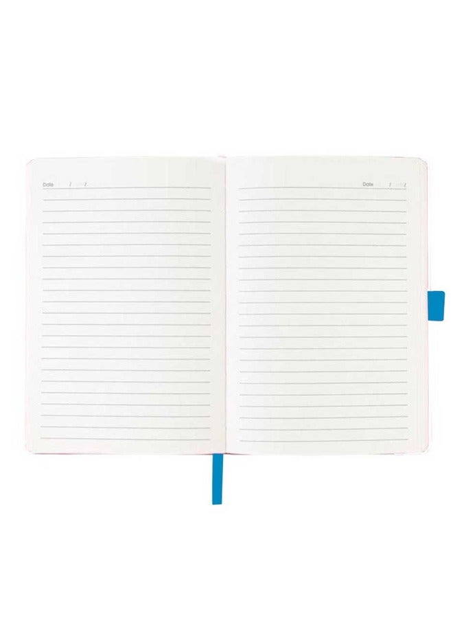 جيفتولوجي دفتر ملاحظات A5 من البولي يوريثين مع حلقة قلم وشريط ساتان - أزرق محيطي - Image 2