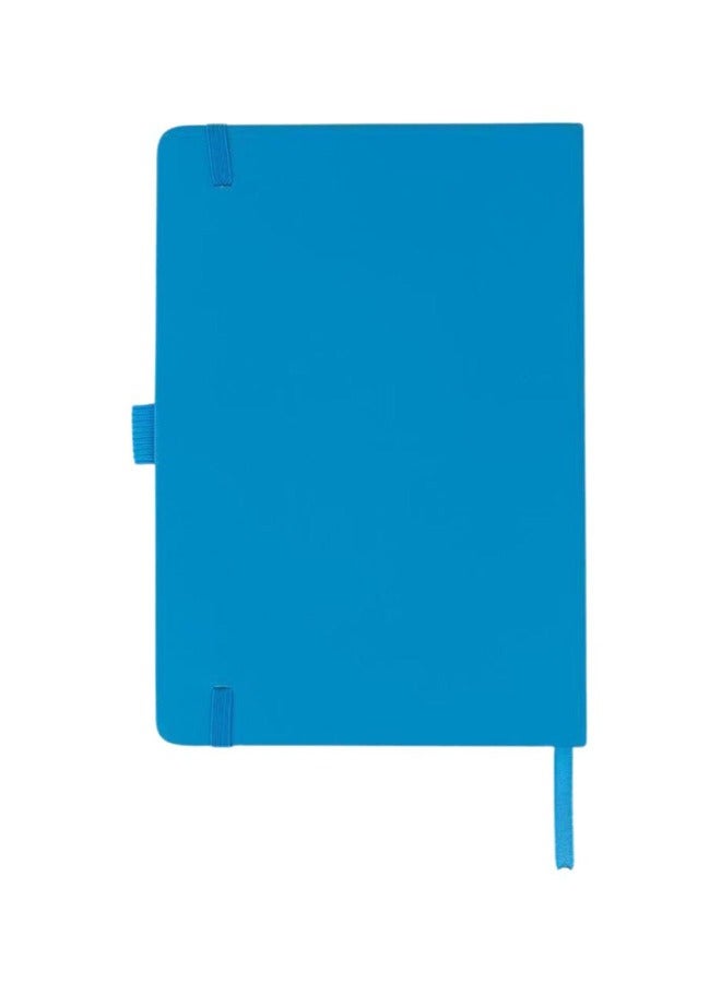 جيفتولوجي دفتر ملاحظات A5 من البولي يوريثين مع حلقة قلم وشريط ساتان - أزرق محيطي - Image 1