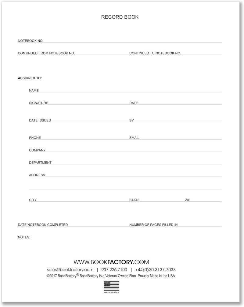 BookFactory Record Book Professional Record and Account Notebook College Ruled Notebook 96 Ruled Pages 8 x 10 Section Sewn Hardbound RA096SRSALKMST15 - Image 2