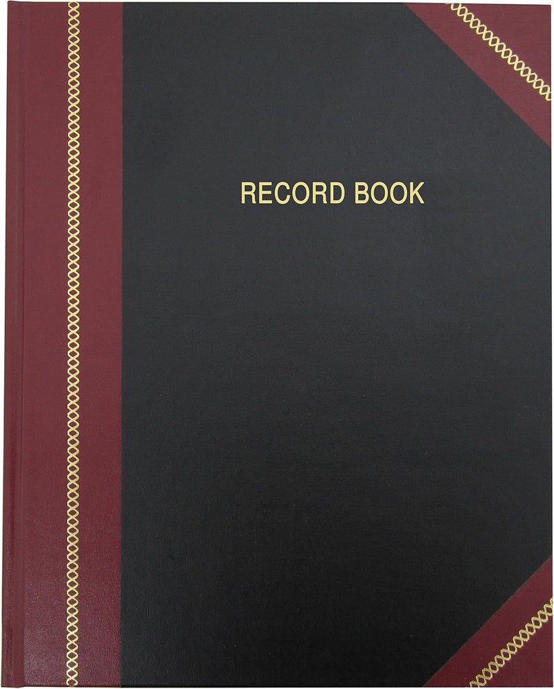 BookFactory Record Book Professional Record and Account Notebook College Ruled Notebook 96 Ruled Pages 8 x 10 Section Sewn Hardbound RA096SRSALKMST15 - Image 1