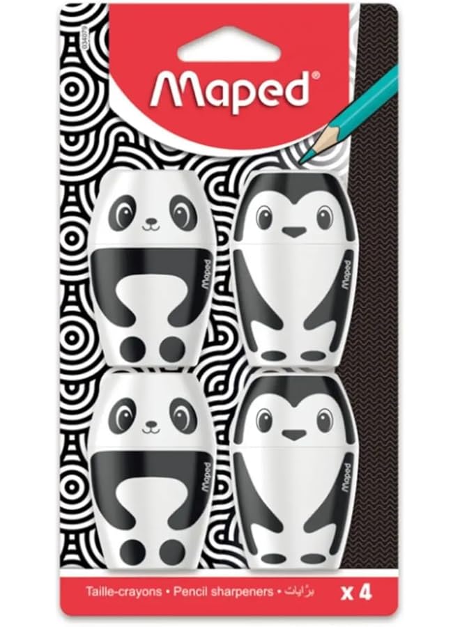 Maped Shaker Fancy Single Hole Sharpener 4 Pieces - Image 1