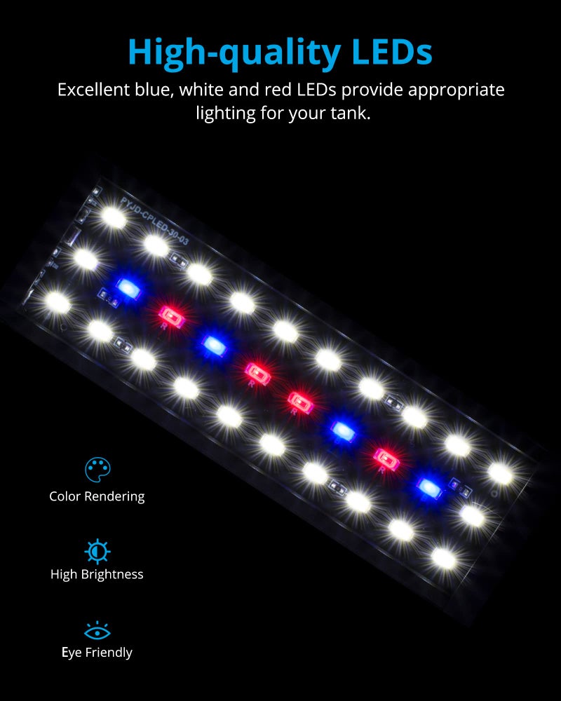 NICREW Clip on Aquarium Light, Fish Tank Light with White, Blue and Red LEDs, Planted Aquarium Light for Nano Tank, 2 Lighting Modes - Image 3