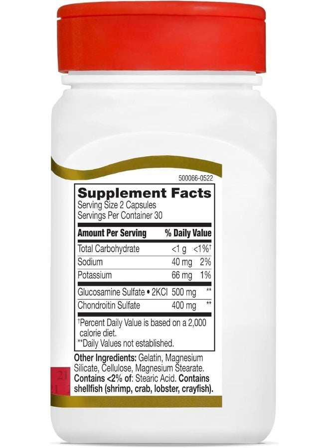 21st Century Glucosamine 250 Mg Chondroitin 200 Mg Original Strength 60 (Easy Swallow) Capsules  - Image 4
