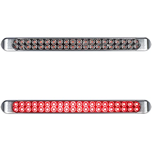 Partsam 2Pcs 17 Clear Lens Red LED Tail Light Bar  40 LED 3rd BrakeStopTurn  Tail Light DOT Approved Sealed Waterproof Clearance Marker Identification Tail Light Bar for Trucks Trailers