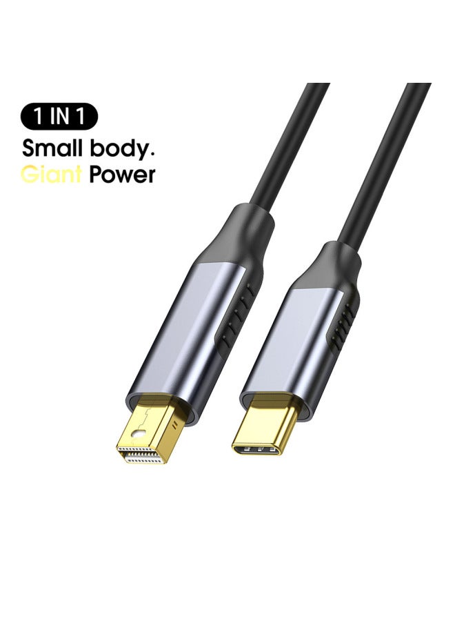 Type C Data Cable 8K60HZ Adapter Cable Type-c To MiniDP MacBook Thunderbolt 4 To MiniDP-Color:type-C To MiniDP Female 4K60HZ Silver - Image 3