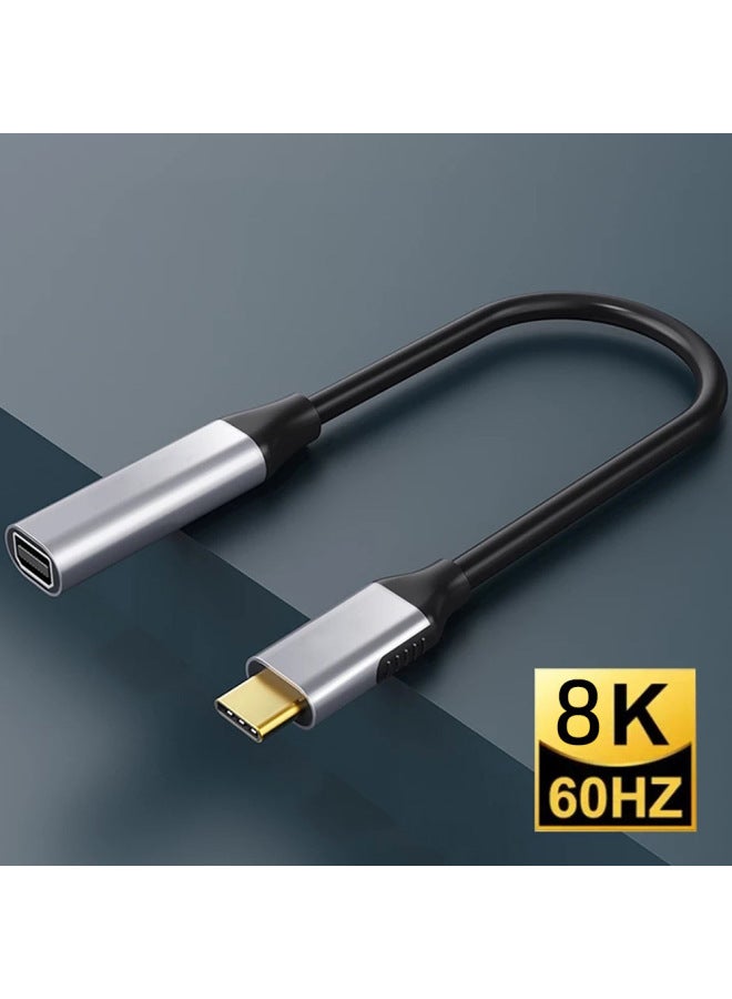 Type C Data Cable 8K60HZ Adapter Cable Type-c To MiniDP MacBook Thunderbolt 4 To MiniDP-Color:type-C To MiniDP Female 4K60HZ Silver - Image 4