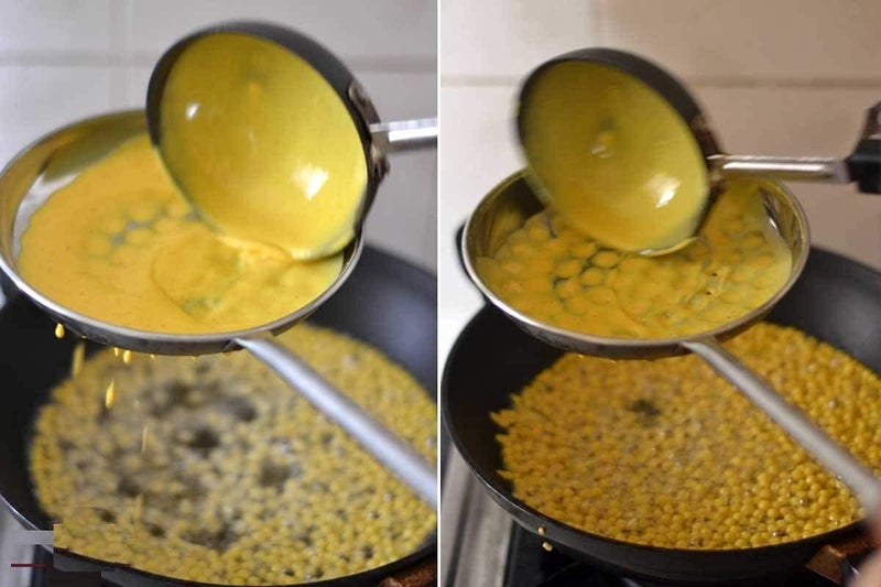 PUTHAK PUTHAK Stainless Steel Boondi Jhara with Wooden Handle 6 inch Diameter for Ladoo Making Strainer Steel Pack of 1 - Image 4