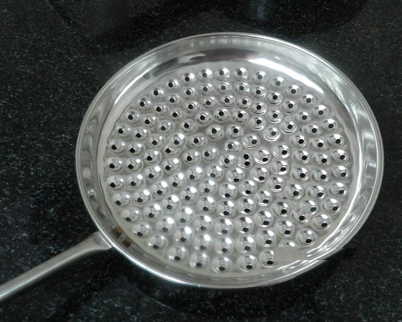PUTHAK PUTHAK Stainless Steel Boondi Jhara with Wooden Handle 6 inch Diameter for Ladoo Making Strainer Steel Pack of 1 - Image 3