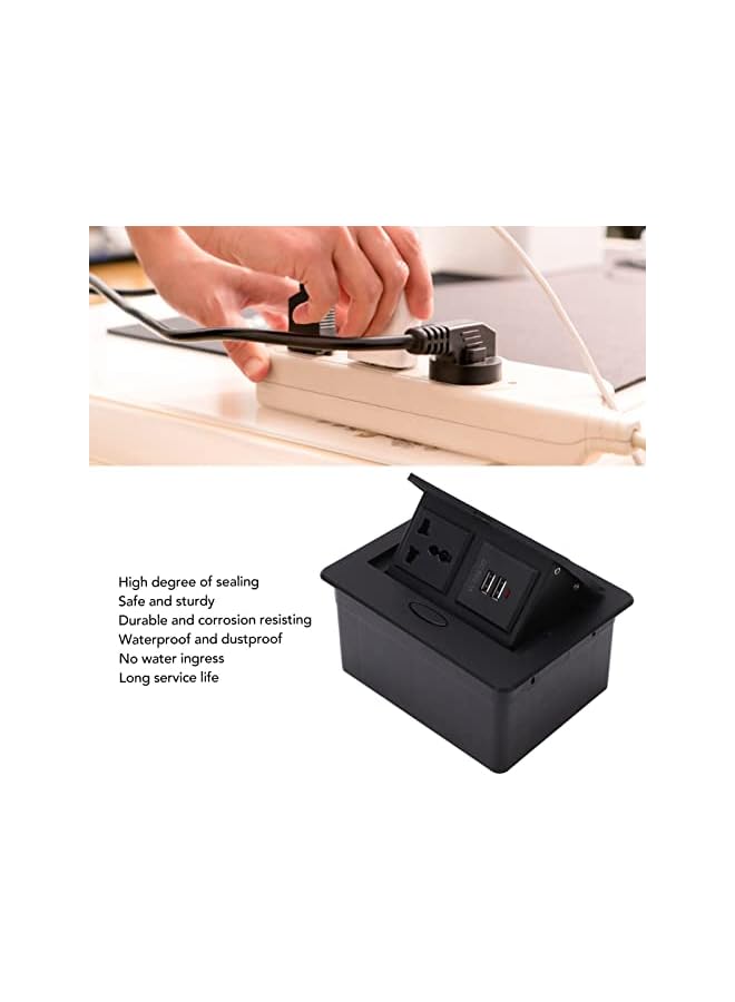 PROMASS مأخذ طاولة برومس مضاد للماء من سبائك الألمنيوم مع 2 منفذ USB لغرفة المؤتمرات - Image 4