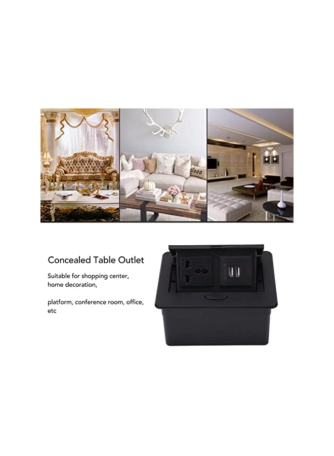 PROMASS مأخذ طاولة برومس مضاد للماء من سبائك الألمنيوم مع 2 منفذ USB لغرفة المؤتمرات - Image 3