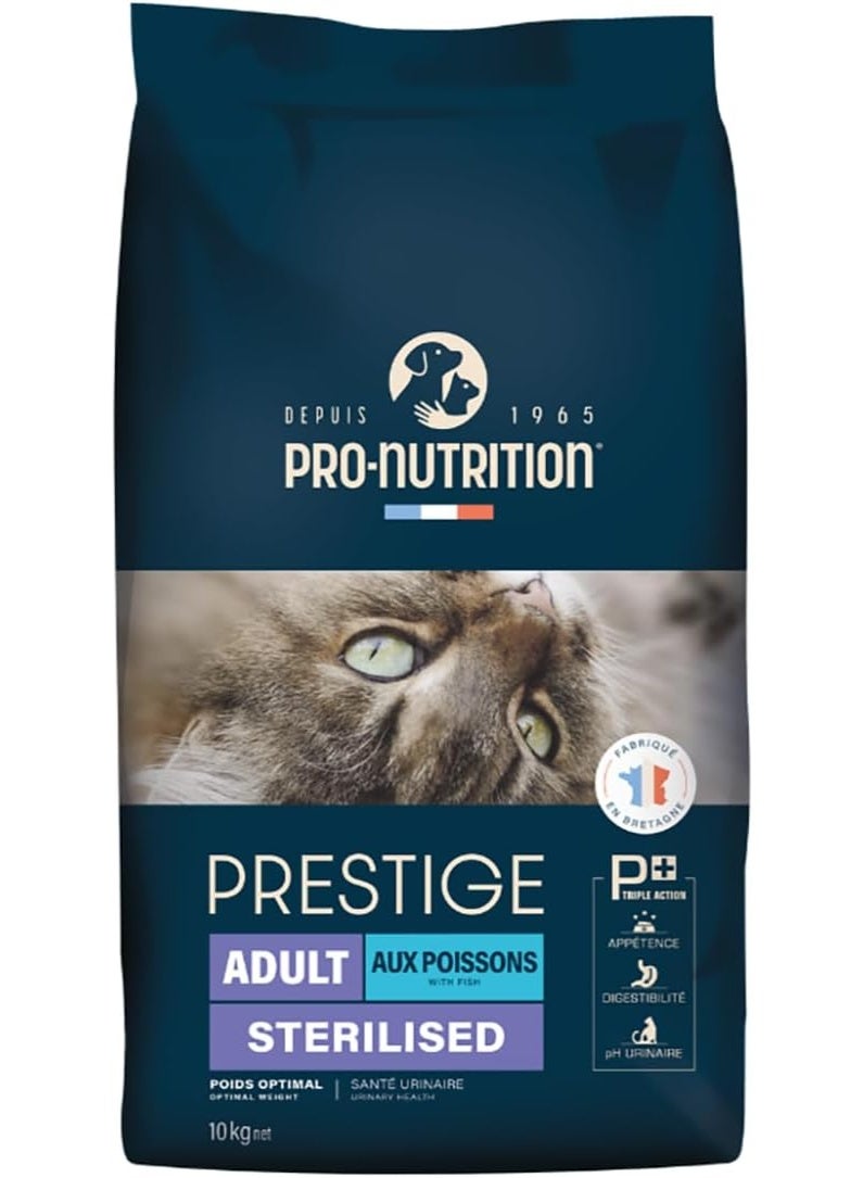 Pro nutrition Prestige Cat Adult Sterilised Fish 10Kg - Image 1