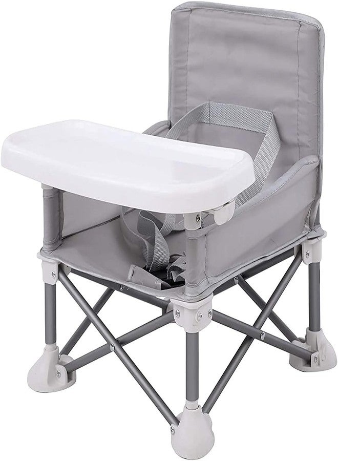 Olpad Space Saver Baby Seat Booster High Chair Camping Chair for Kids, Toddler Beach Chair for Travel Outdoor, Folding Chair Booster Seat with Tray for Feeding Indoor, Compact and Design, Cloudy - Image 1