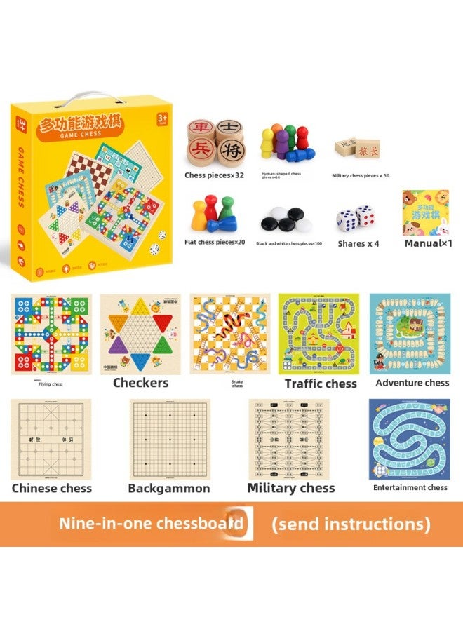 لعبة الشطرنج الخشبية متعددة الوظائف للاستخدام الداخلي، الشطرنج الطائر، لعبة لوحية تفاعلية للكبار، هدايا، ألعاب أطفال، ألغاز