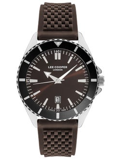 Lee Cooper Lee Cooper Men's Quartz Movement Watch, Analog Display and Silicone Strap - LC07361.377, Dark Brown  - Image 1