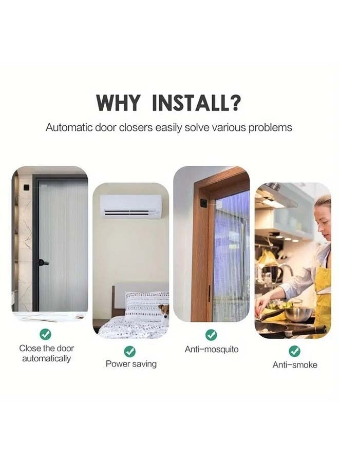 Non-perforated Automatic Sensing Door Closer Multifunctional Automatic Door Closer Automatic Door Closer For Household And Commercial Use With Pull Cord Type Door Closer - Image 5