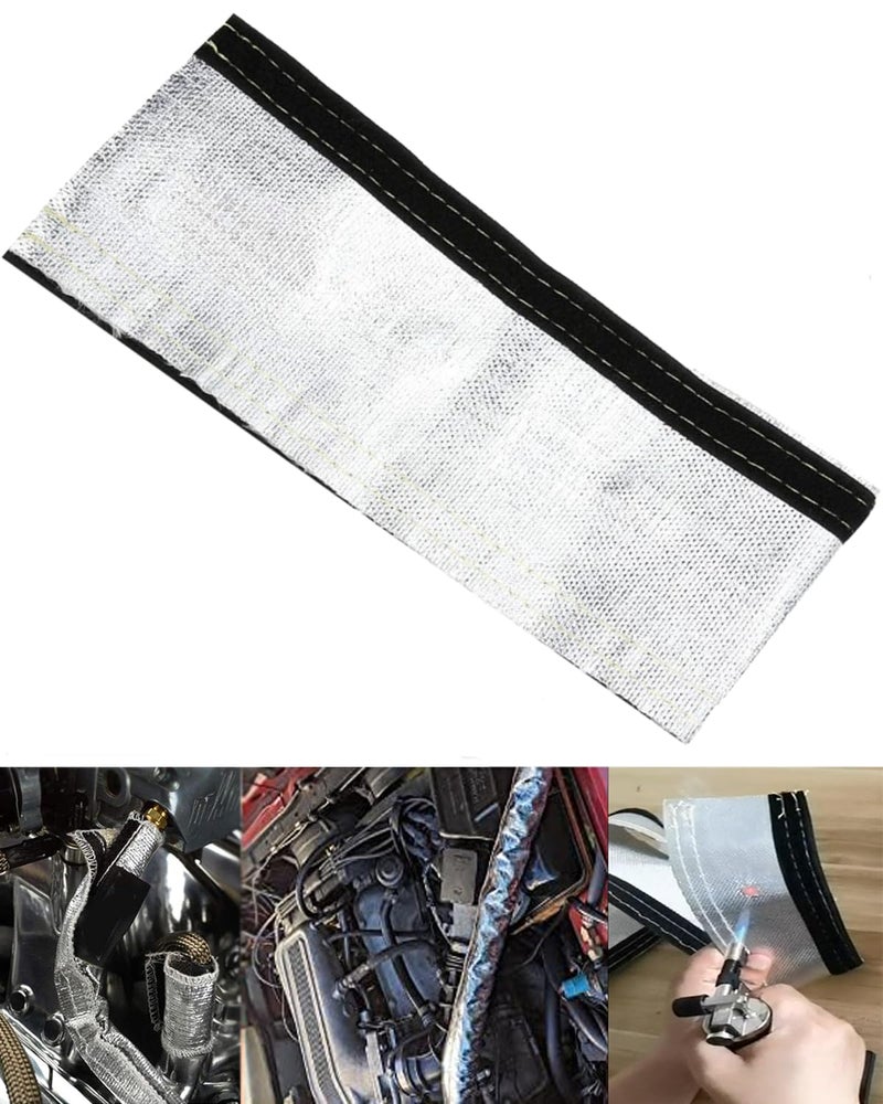 Heat Shield Fuel line Wire 1 IDx 33FT Silver Aluminized Heat Shroud Sleeving Heat Shield for Ultimate Heat Protection Hose Wire Heat wrap