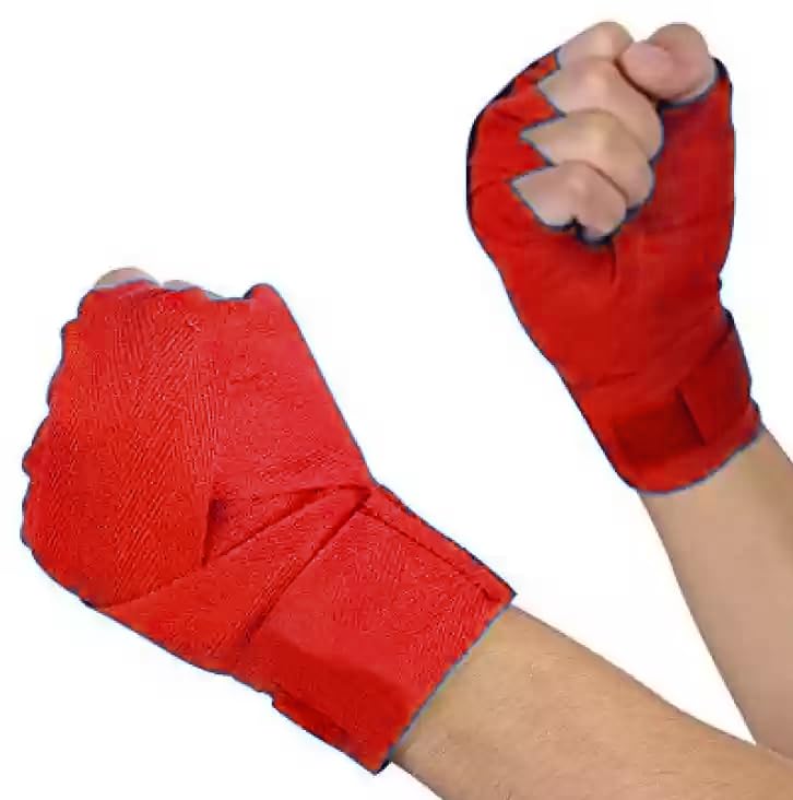 Protoner red Cotton Boxing Punching Hand Wraps, 3 Meters - Image 4